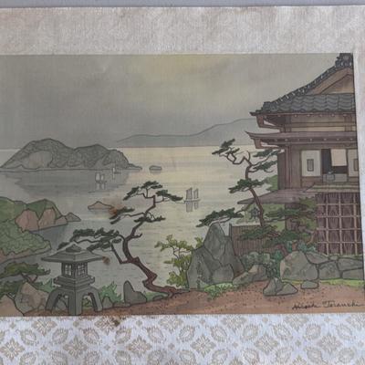 PPE308 Vintage Silk Painting By Hiroshi Terauchi