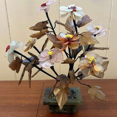 PPE276- Handcrafted Polished Stone Flower Arrangement
