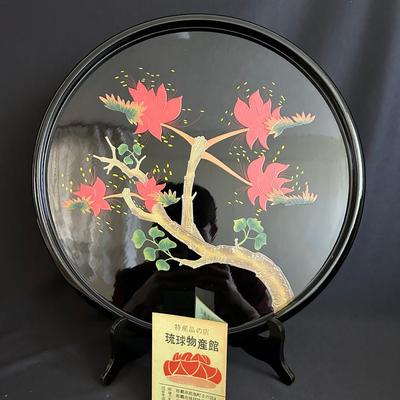 PPE346- Ryukyu Bussan Kan Lacquer Ware Decorative Plate