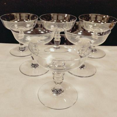 SET OF SIX BACCARAT FRENCH CHAMPAGNE COUPES