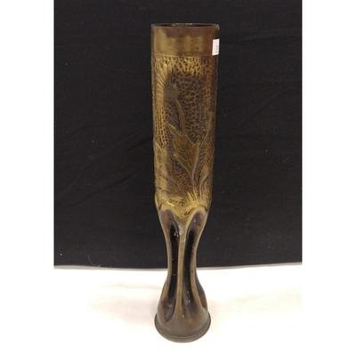 Arts & Crafts trench art artillery shell vase