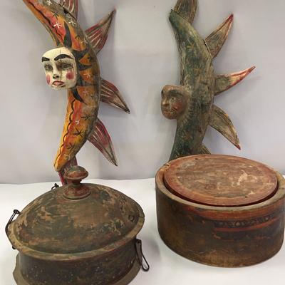 Vintage/Antique Wooden Spice Boxes And Wooden Art 