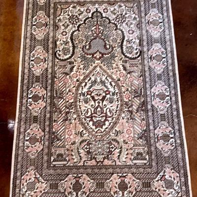 Vintage Hand Knotted Silk Ivory Color Geometric Floral Afghan Rug made in Afghanistan