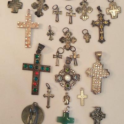 Crosses In Sterling, Stones, Stainless And Various Other Materials