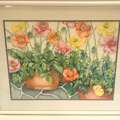 Floral Watercolor Signed By Eileen 
