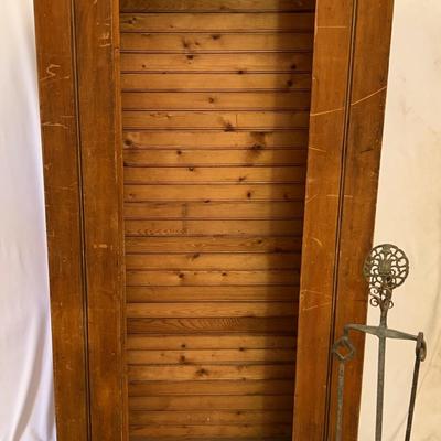 Tall Wooden Wardrobe Cabinet from King Ranch & Antique Wrought Iron Fireplace Tool Set