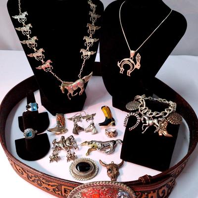 Tooled Leather, Horses, And Sterling Jewelry For The Well-dressed Texan