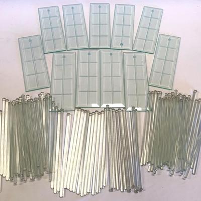 Chandelier Rectangle Panel Beveled Glasses & Lots Of Chandelier Glass Sticks 