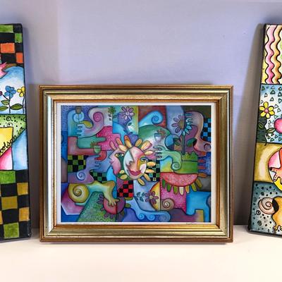3  Small Paintings Signed By Wiese Bootson