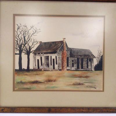Old Cabin Watercolor By Liz Wilemon In 1973