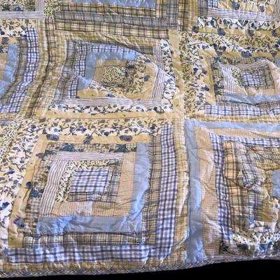 Quilt With Blue Patterns