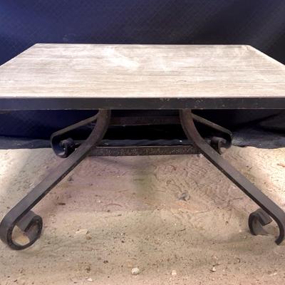 Metal And Granite Square Coffee Table