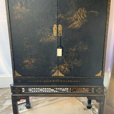 Antique European Crossroads Chinese Cabinet By John Richard (18th Century)