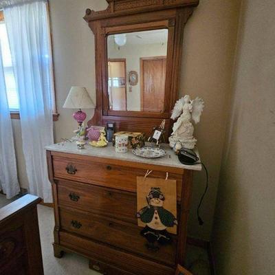 Marble-topped Eastlake bureau