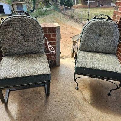 Comfy matching patio chairs with iron frame