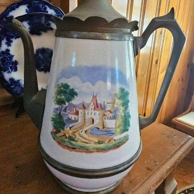 Cute enamel chocolate pot