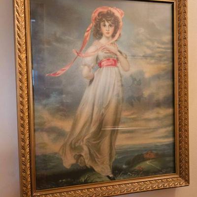 Vintage Empire era framed print - Blue Boy is also somewhere in this house