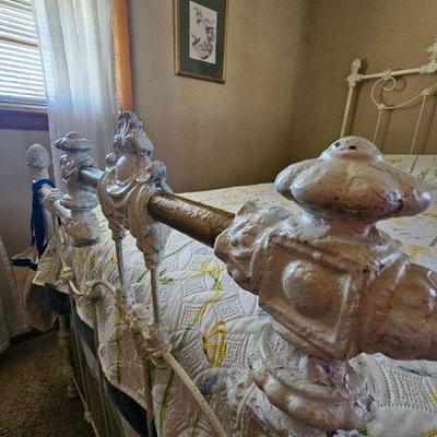 Antique wrought-iron bed (footboard)