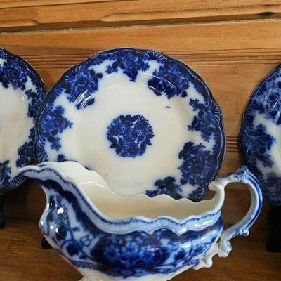 Flow Blue gravy boat