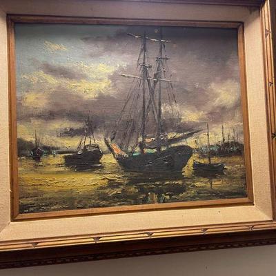 SKU B28 OIL PAINTING OF SHIP IN FRAME BY DARWIN DUNCAN   27 BY 23

$50