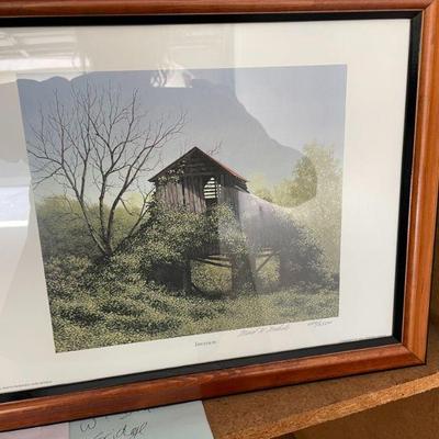WARD NICHOLS  LITHOGRAPH FRAMED AND SIGNED  "THE INVASION" 634/2500
 17 BY 14
$75