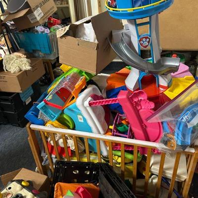 Toys Galore in Colorful Storage Bins
- A delightful mix of educational and imaginative play toys! From building blocks to action figures,...