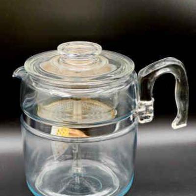 Vtg PYREX Flameware Glass Percolator 9 Cup Coffee Pot 7759-B
