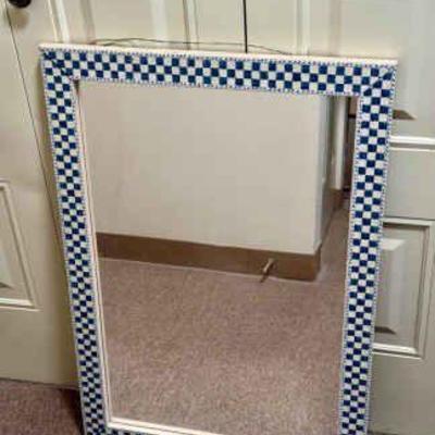 Rustic Checkered Wall Mirror
