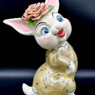 16” Tall Vintage Ceramic Easter Bunny
