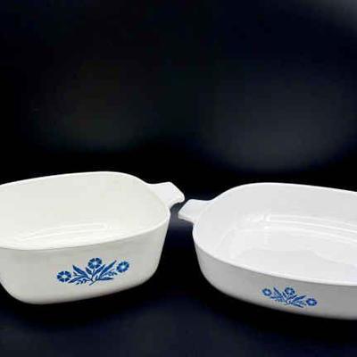 (2) Corningware Cornflower Blue Dishes
