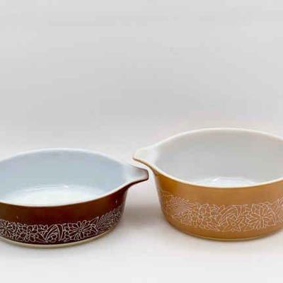 (2) Pyrex Woodland Dishes With Lids
