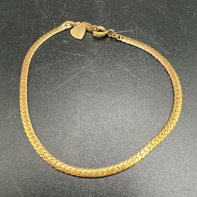 Sweet Little 18KTGT 7.25” Herringbone Bracelet
