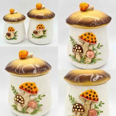 (5) Sears Merry Mushroom Canisters 1978
