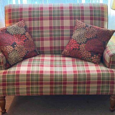 Lovely Plaid Patterned Love Seat
