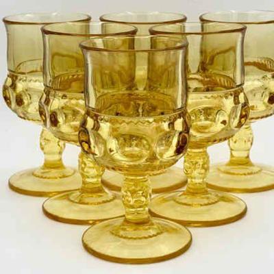 (6) Thumbprint Yellow by Tiffin-Franciscan Goblets
