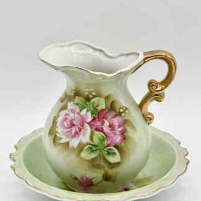 Lefton China Pitcher & Basin
