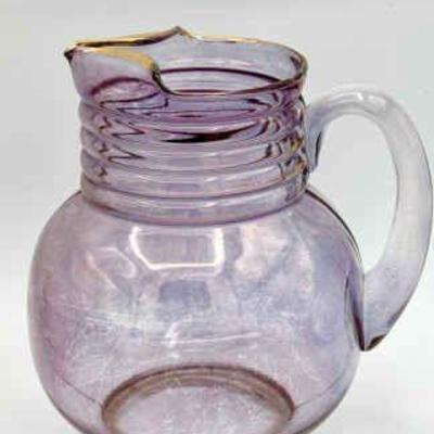 Vintage Purple Glass Pitcher
