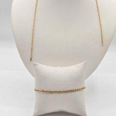 #804 • 10k Gold Bracelet & Chain, 3.95g
