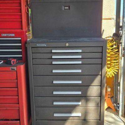 #18204 • Metal Tool Chest with Multiple Drawers and Contents
