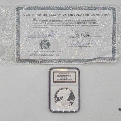 #1412 • Graded PF 69 Ultra Cameo 2008 Walking Liberty Dollar Coin
