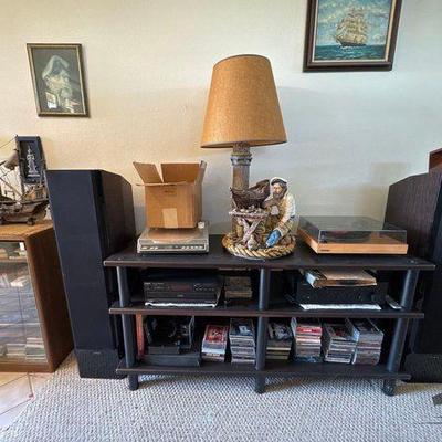 #10002 • Entertainment Center, Record Players, Fluance Speakers, Yamaha Receiver
