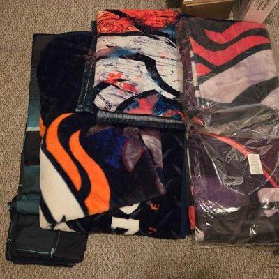 #12508 • Collection of Denver Broncos-Themed Blankets
