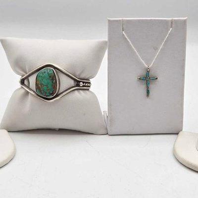#902 • (4) Sterling Silver and Turquoise Jewelry, 35g
