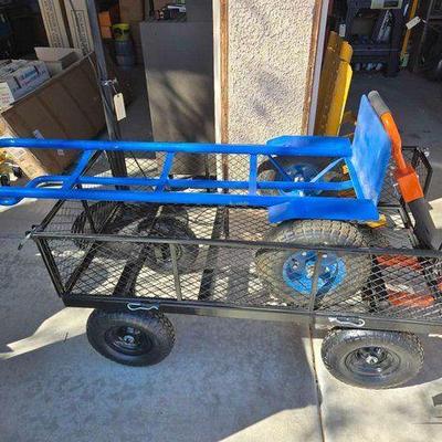 #18208 • Dolly and Wagon Set with Metal Construction
