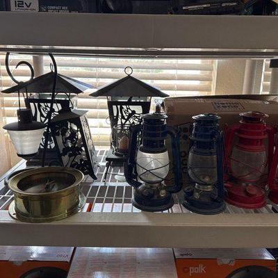 #10054 • Lanterns, Solar Wall Lights, Chelsea Clock Co Brass Clock
