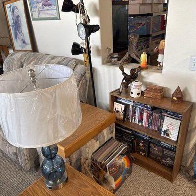 #11526 • DVDs, Vinyl Records, Lamps, and Decorations
