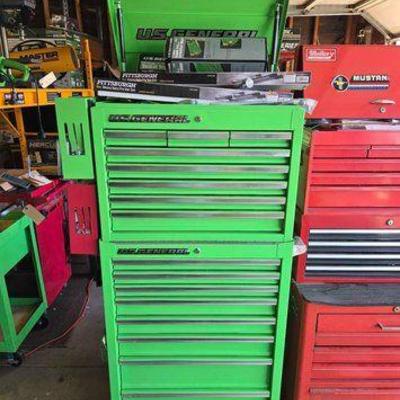 #18200 • Green US General Tool Chest With Assorted Tool Sets
