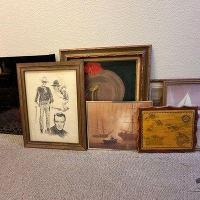 #13008 • 7 Pieces of Art, 5 Framed
