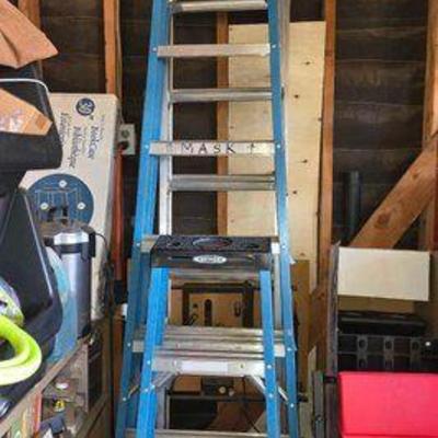 #18108 • (2) A Frame Ladders and Extension Ladder
