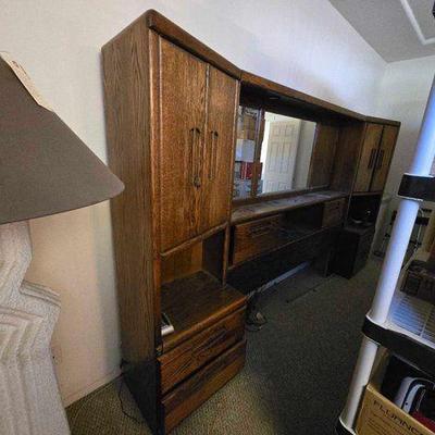 #12014 • Oak Headboard with Storage
